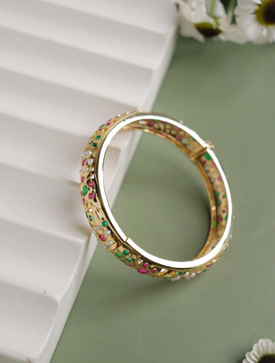  Bridal Jadau Multicoloured Sleek Bangle