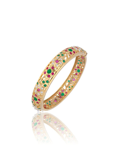 Bridal Jadau Multicoloured Sleek Bangle 