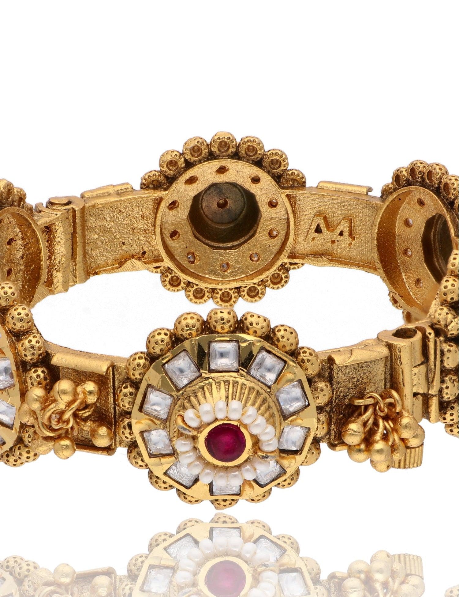 Red Stones and Gold Bangle