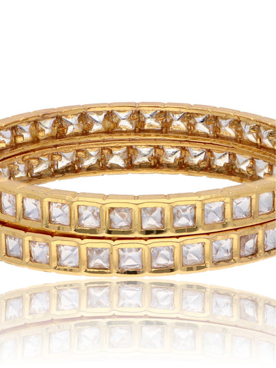 Bridal Checks of Gold Kundan Bangle Pair 