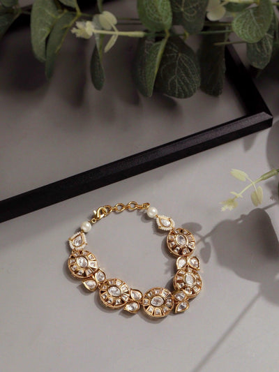 Plain is Gold Kundan Bracelet 