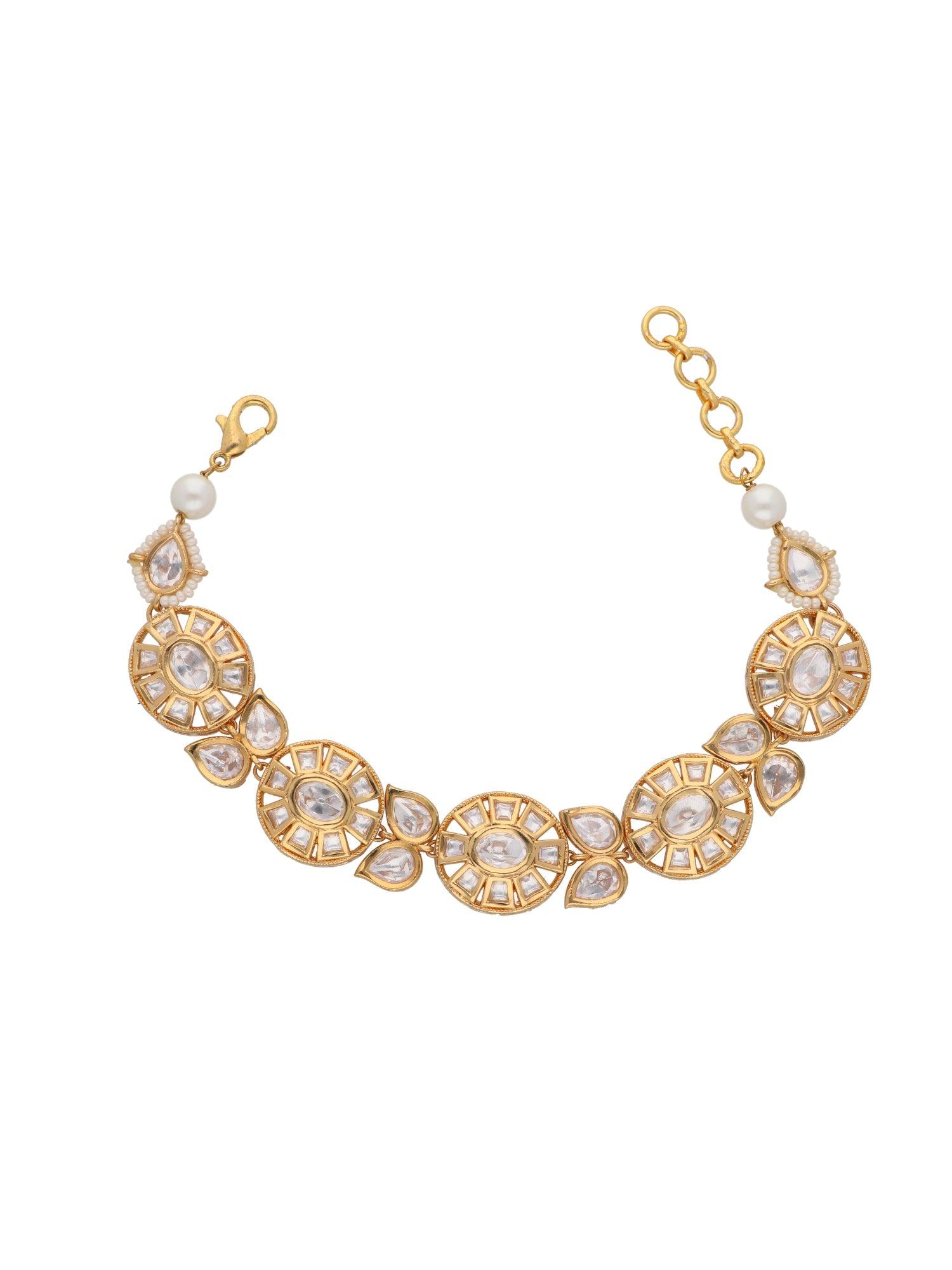 Plain is Gold Kundan Bracelet 