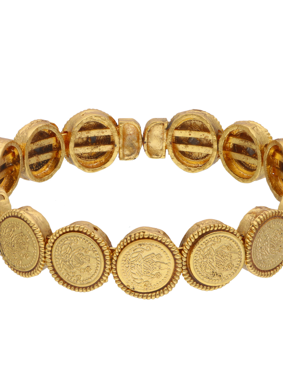 22K Gold Plated Laxmi Coin Openable Bracelet 