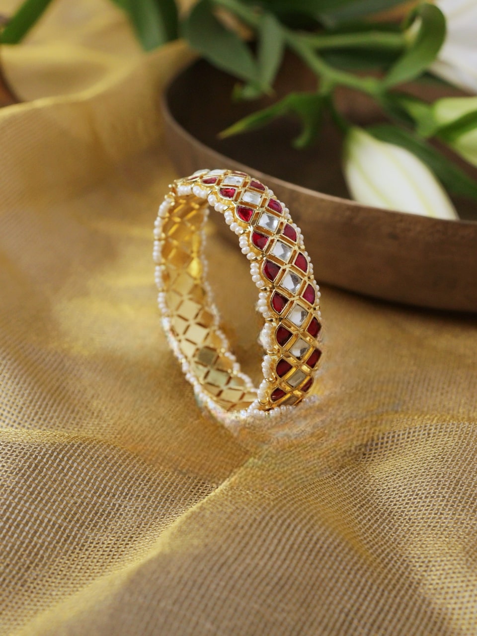 Rouge Love Kundan Bangle