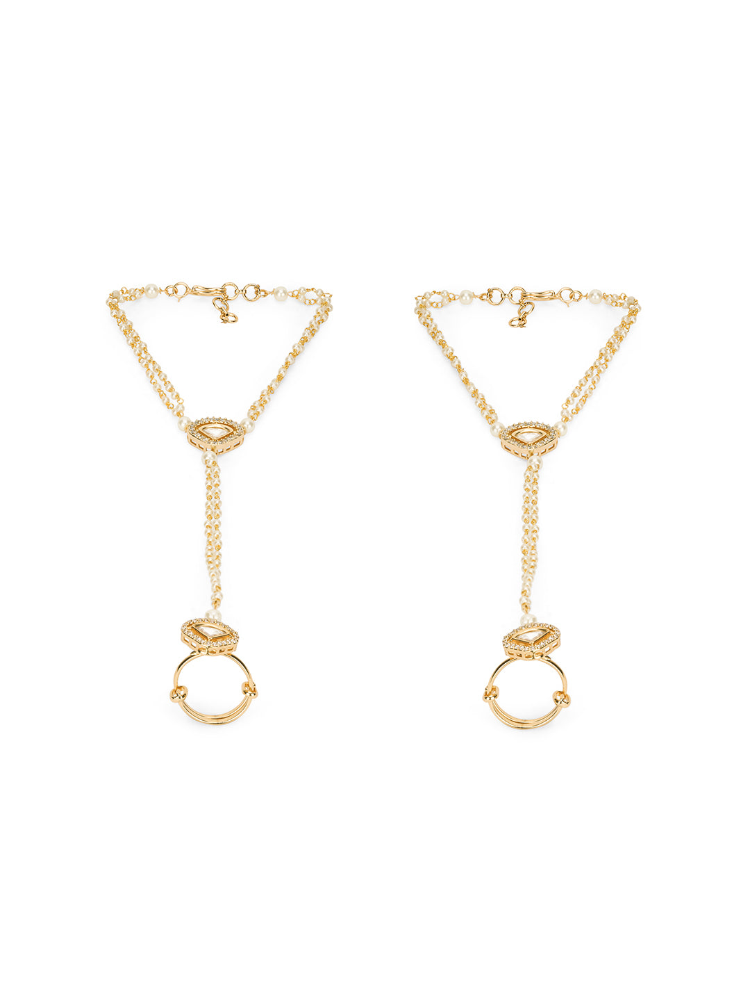 Minimal Pearly Kundan Hathphool