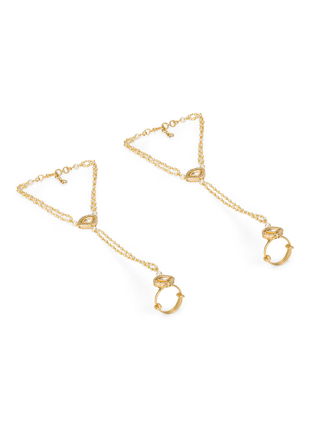 Minimal Pearly Kundan Hathphool