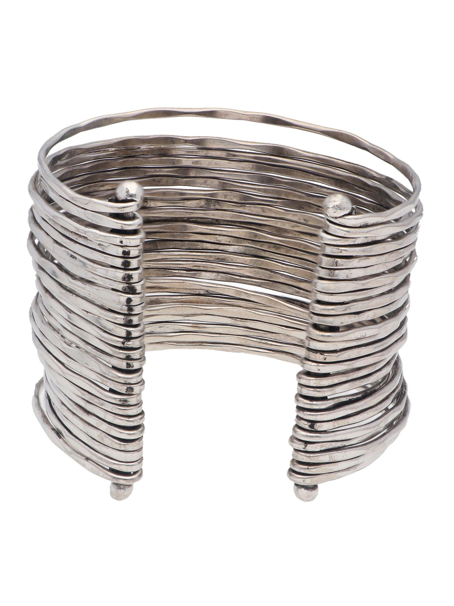 The Gypsy Fine Lines of Silver Cuff - Curio Cottage 