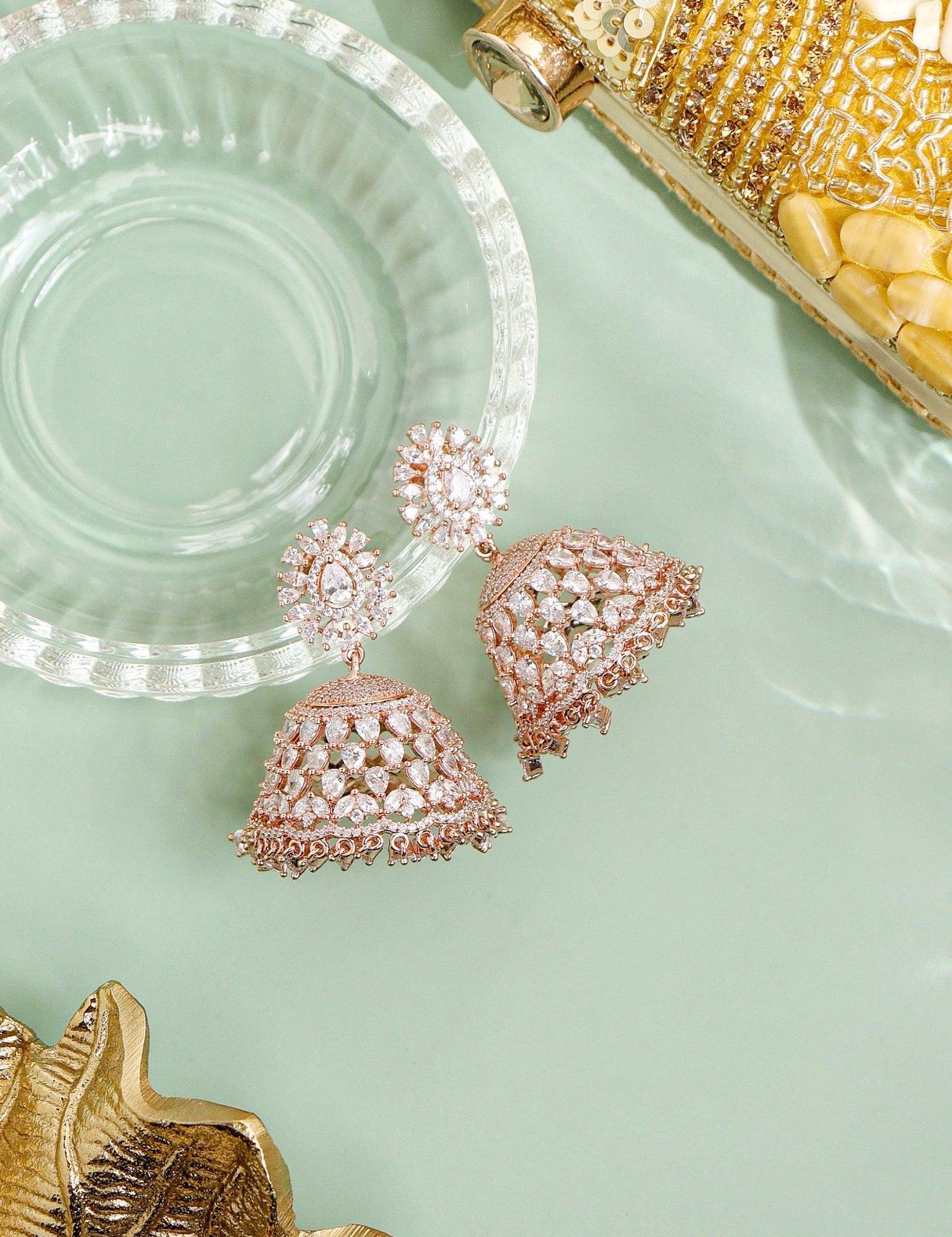 CZ Jhumki Earrings