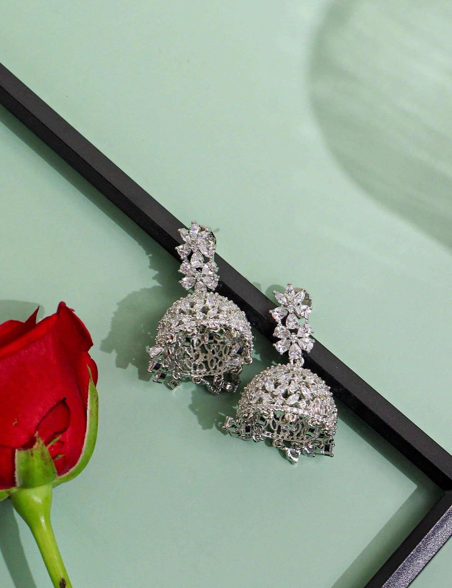 CZ Jhumka Earrings