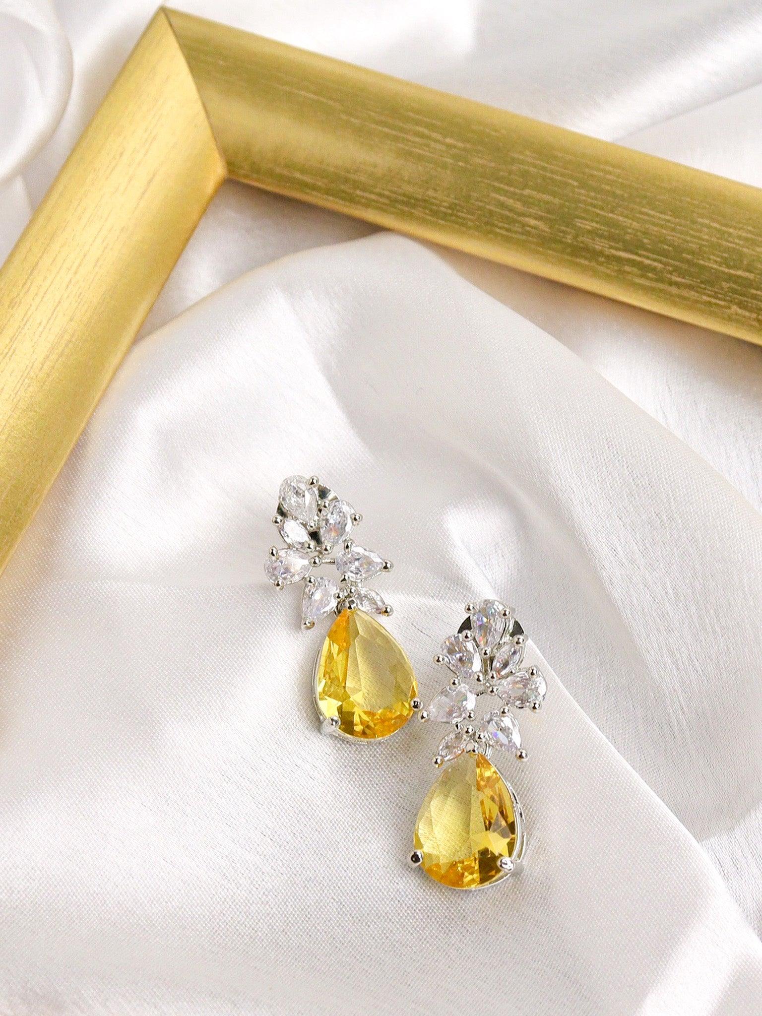  Golden Glow CZ Drop Earrings