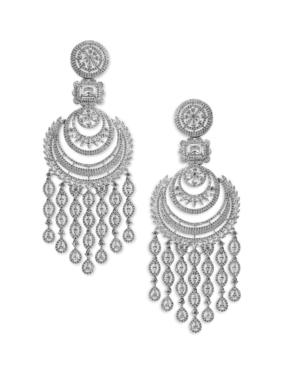 Starlight CZ Long Chandbali Earrings 