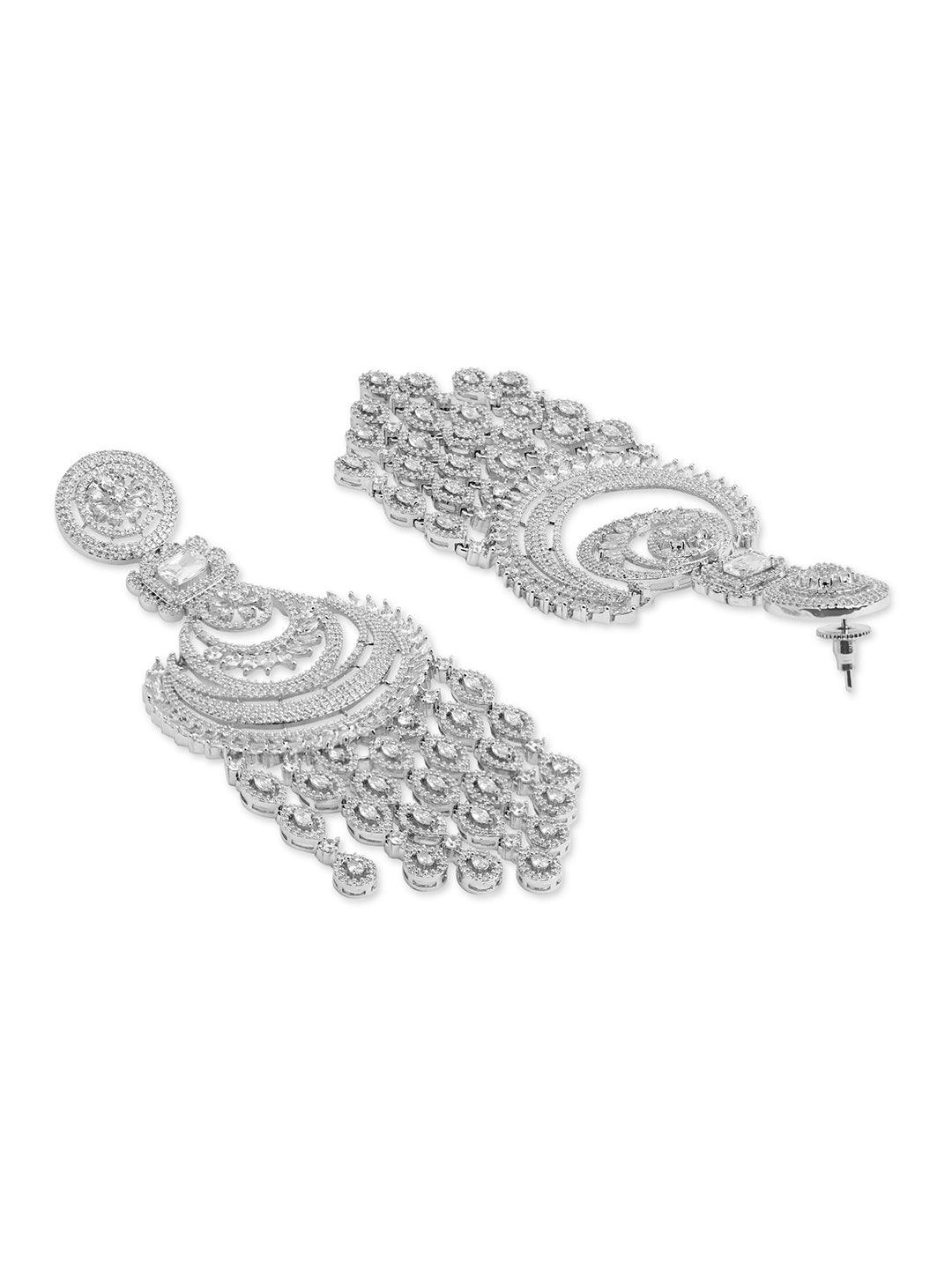 Starlight CZ Long Chandbali Earrings 