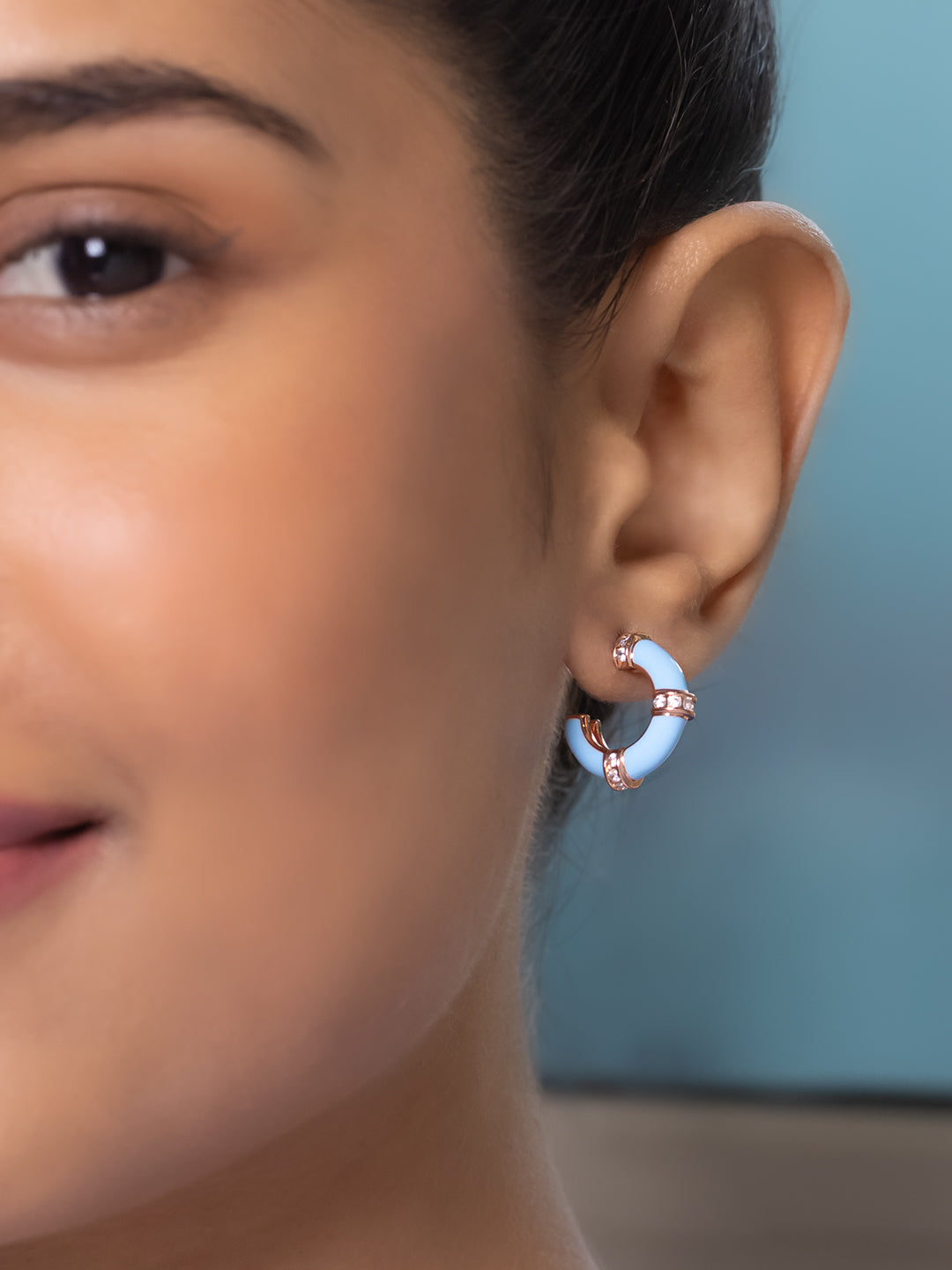 The Blue Bali Enameled Earrings 
