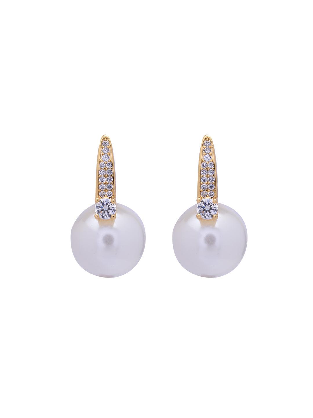 Drop of Pearl Shimmer Stud Earrings 