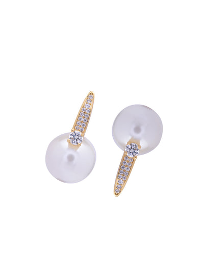 Drop of Pearl Shimmer Stud Earrings 