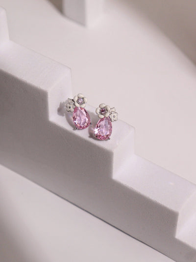  Pink Blush Serene Enameled Stud Earrings