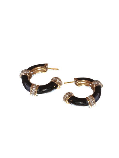 The Black Bali Enameled Earrings 