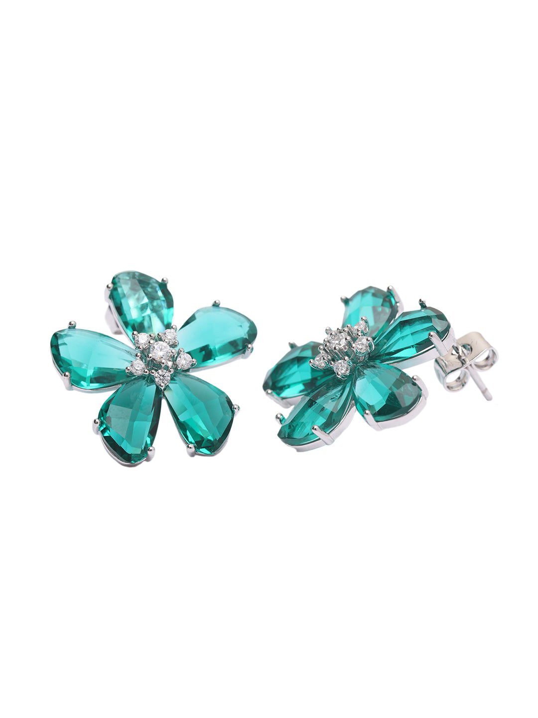 Emerald Whisper Petal Stud Earrings 