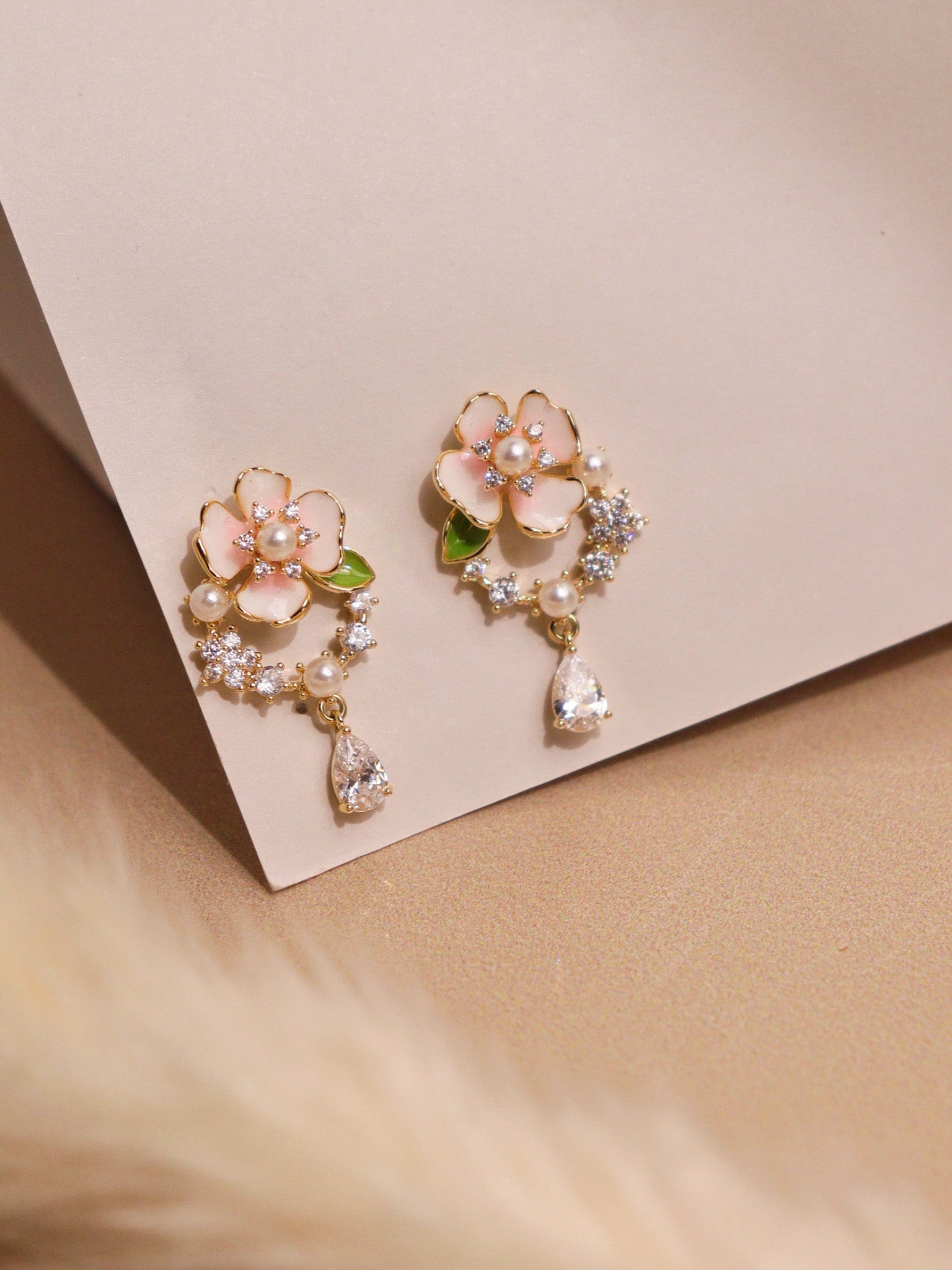 Blooming Pink Stud Earrings 