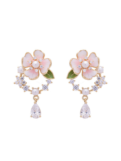 Blooming Pink Stud Earrings 