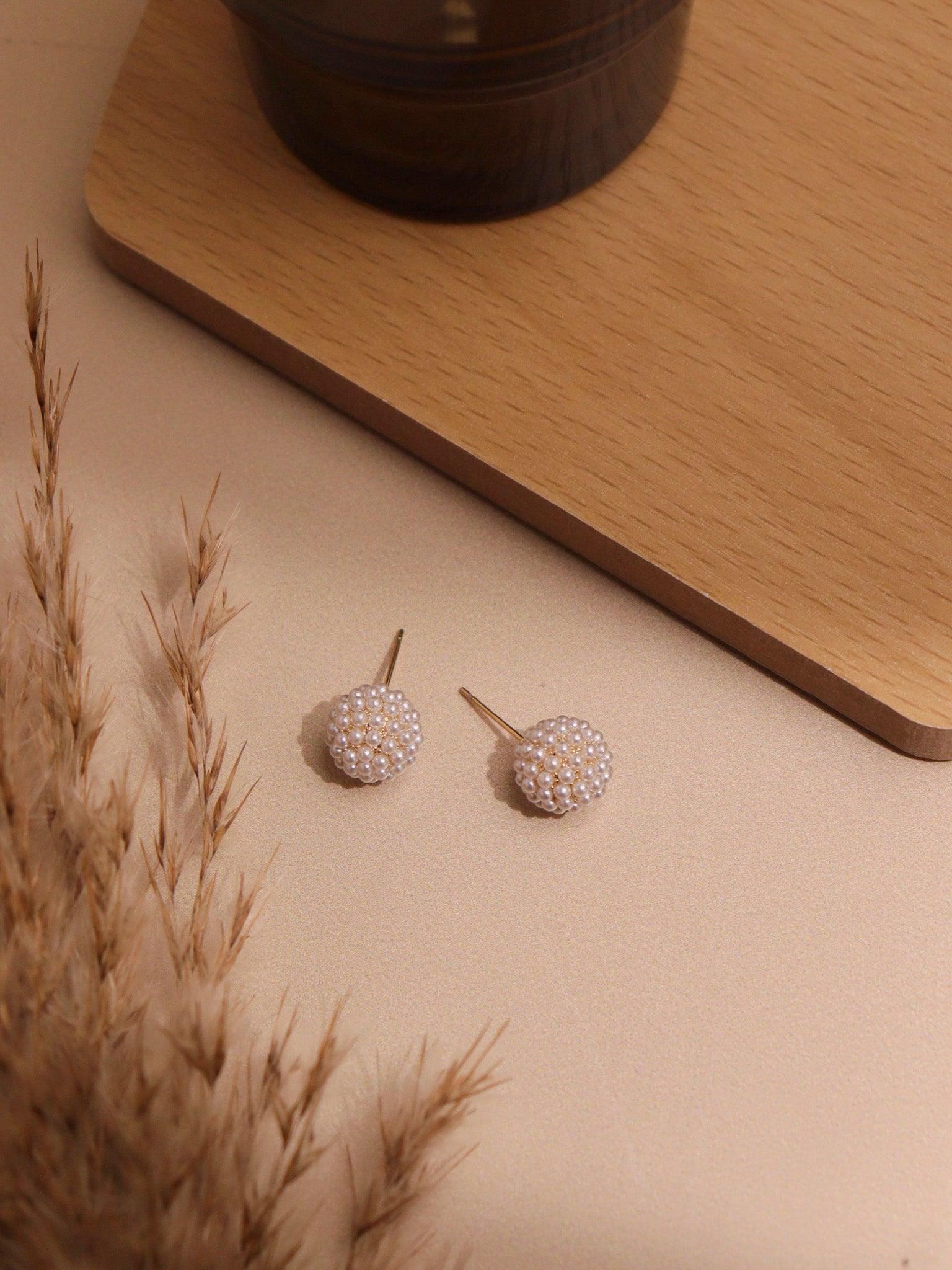 Pearl Cluster Earrings 