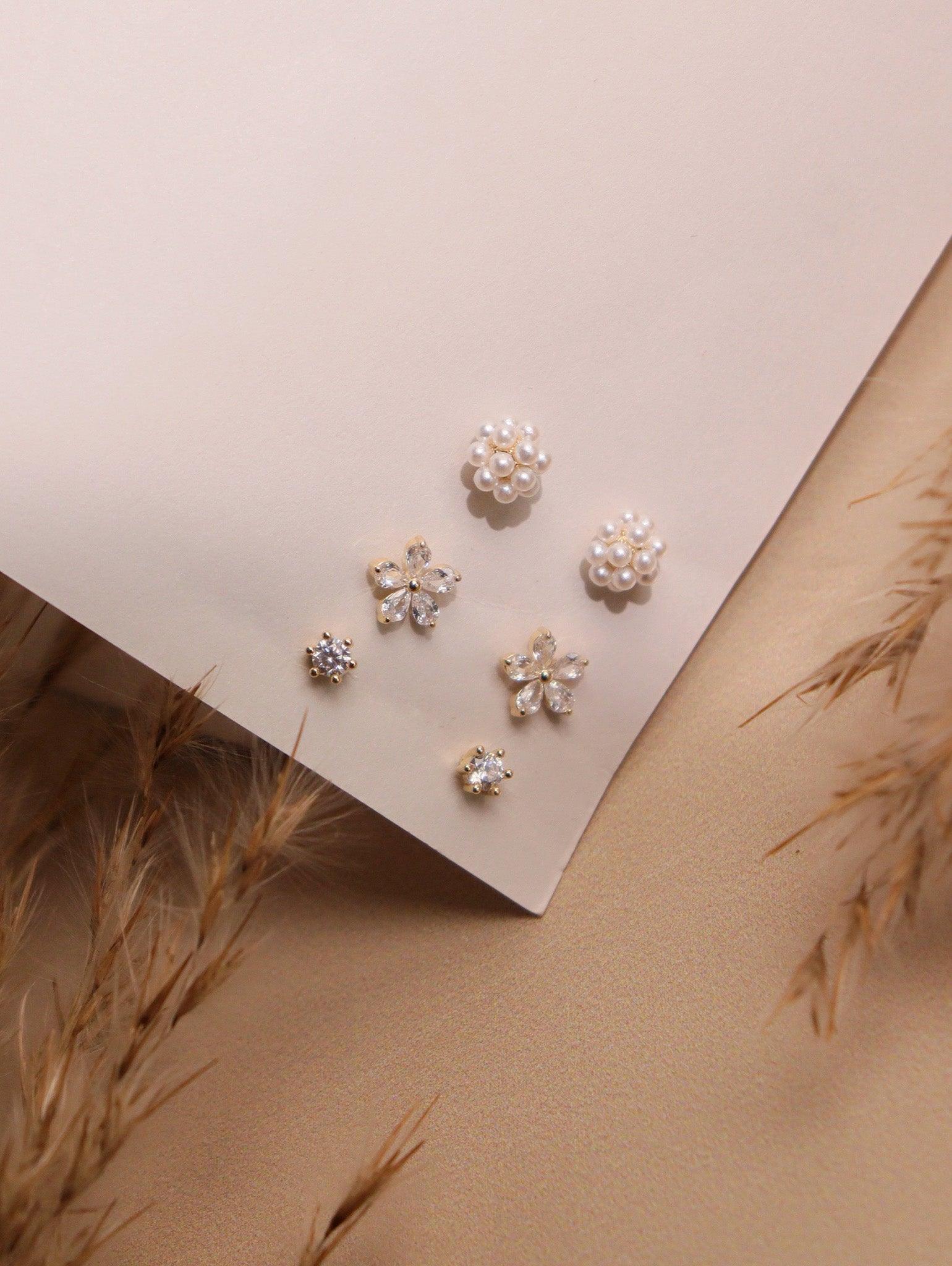 The Three Trio Stud Earring Set 