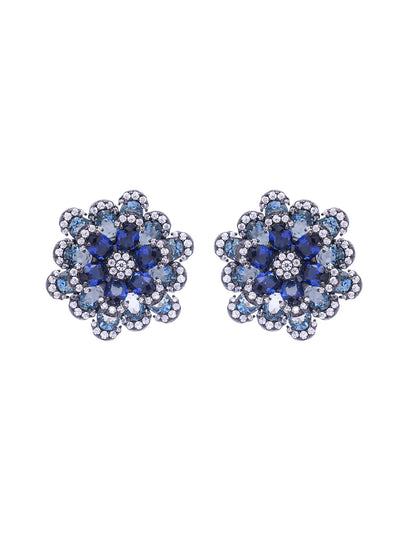 Shimmer Shades of Blue Stud Earrings 