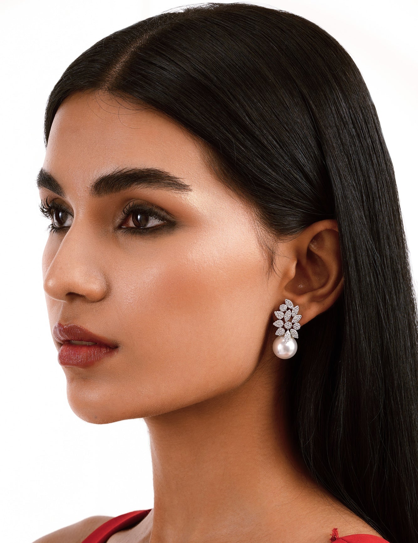 Pearl Drop CZ Earrings