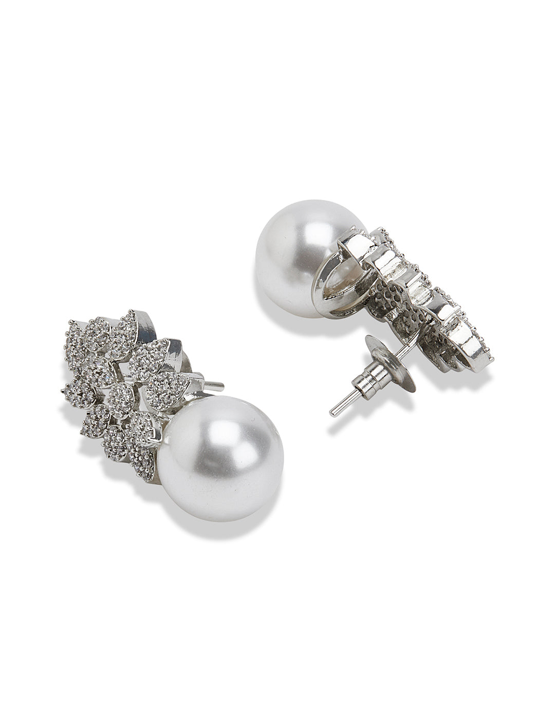 Pearl Drop Diamond Earrings