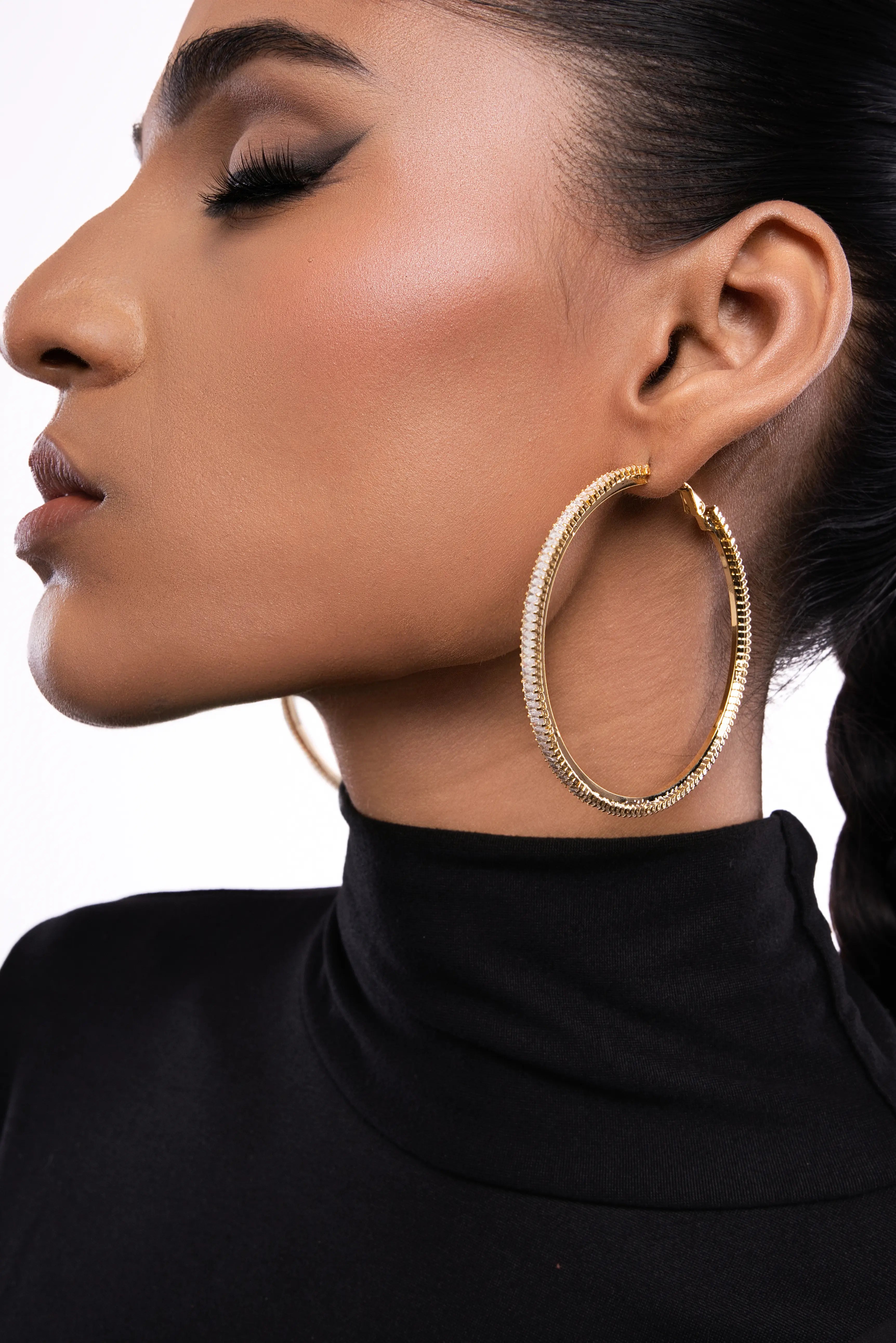 Nova Big Bling Hoop Earrings – Curio Cottage