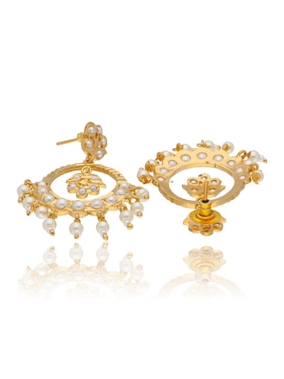 Bridal Pearl Jadau Mini Chandbali Earrings 