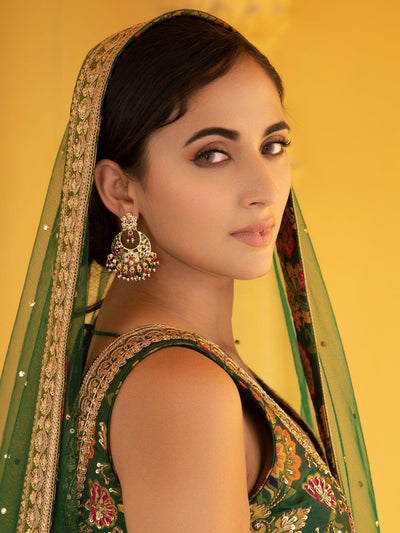  Bridal Jadau Multi Coloured Mini Chandbali Earrings