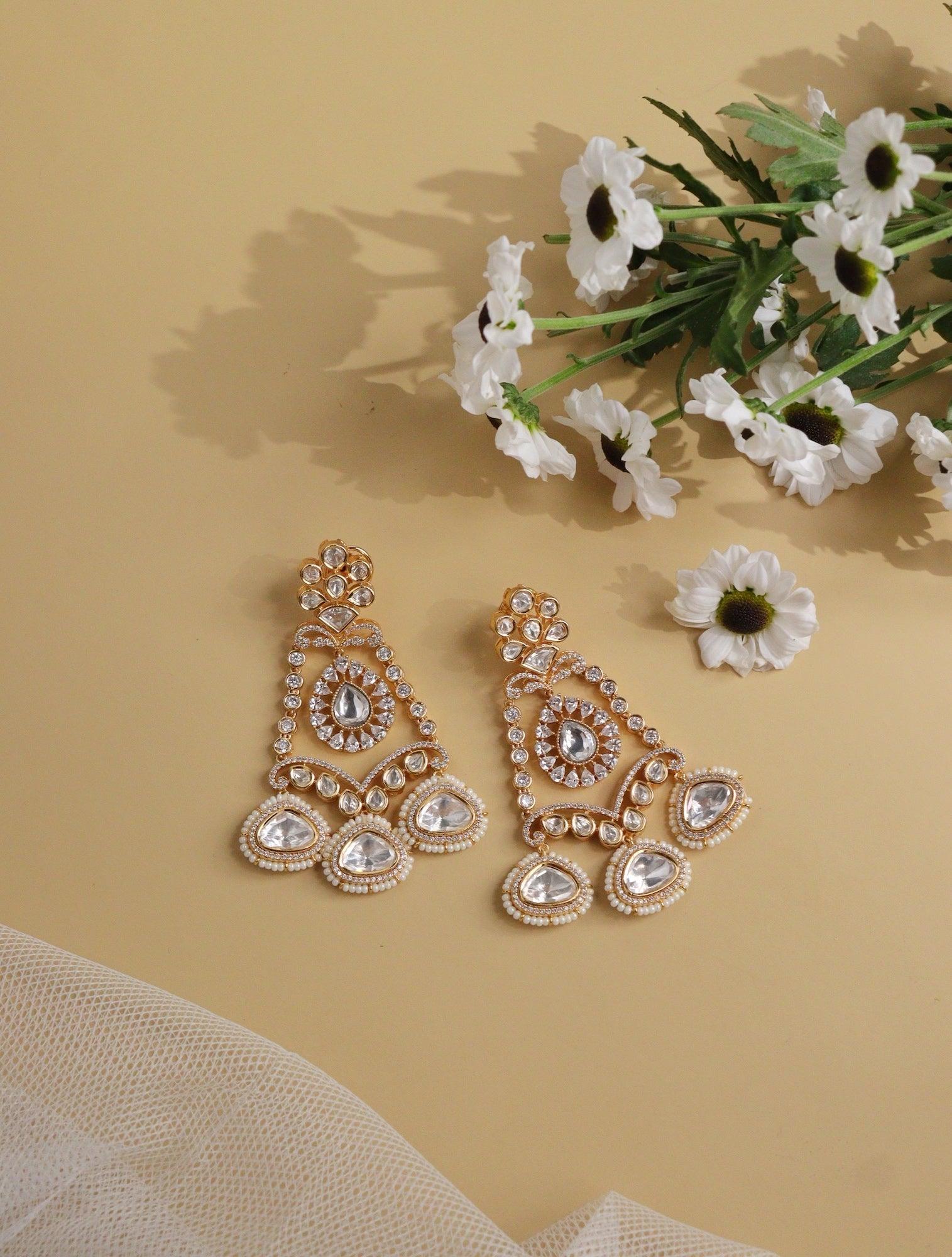 Bridal Kundan Passa Earrings 