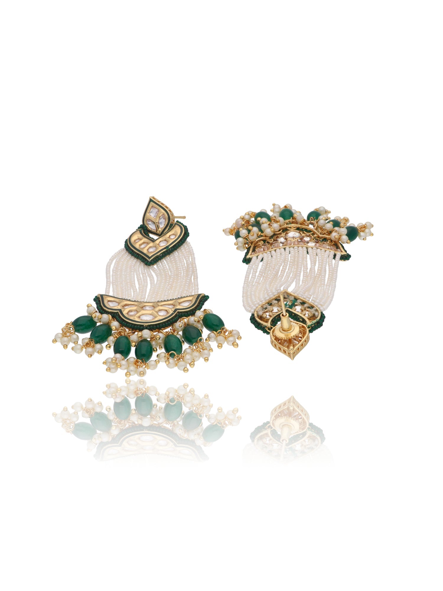 Bridal Kundan and Pearls Passa Earrings 