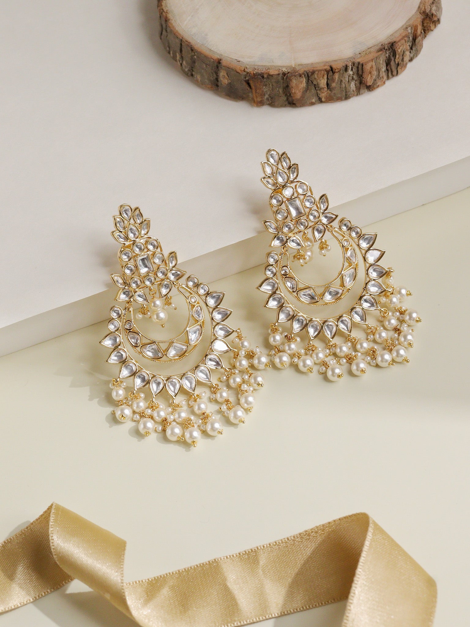 The Zoya Layers of Kundan Chandbali Earrings 