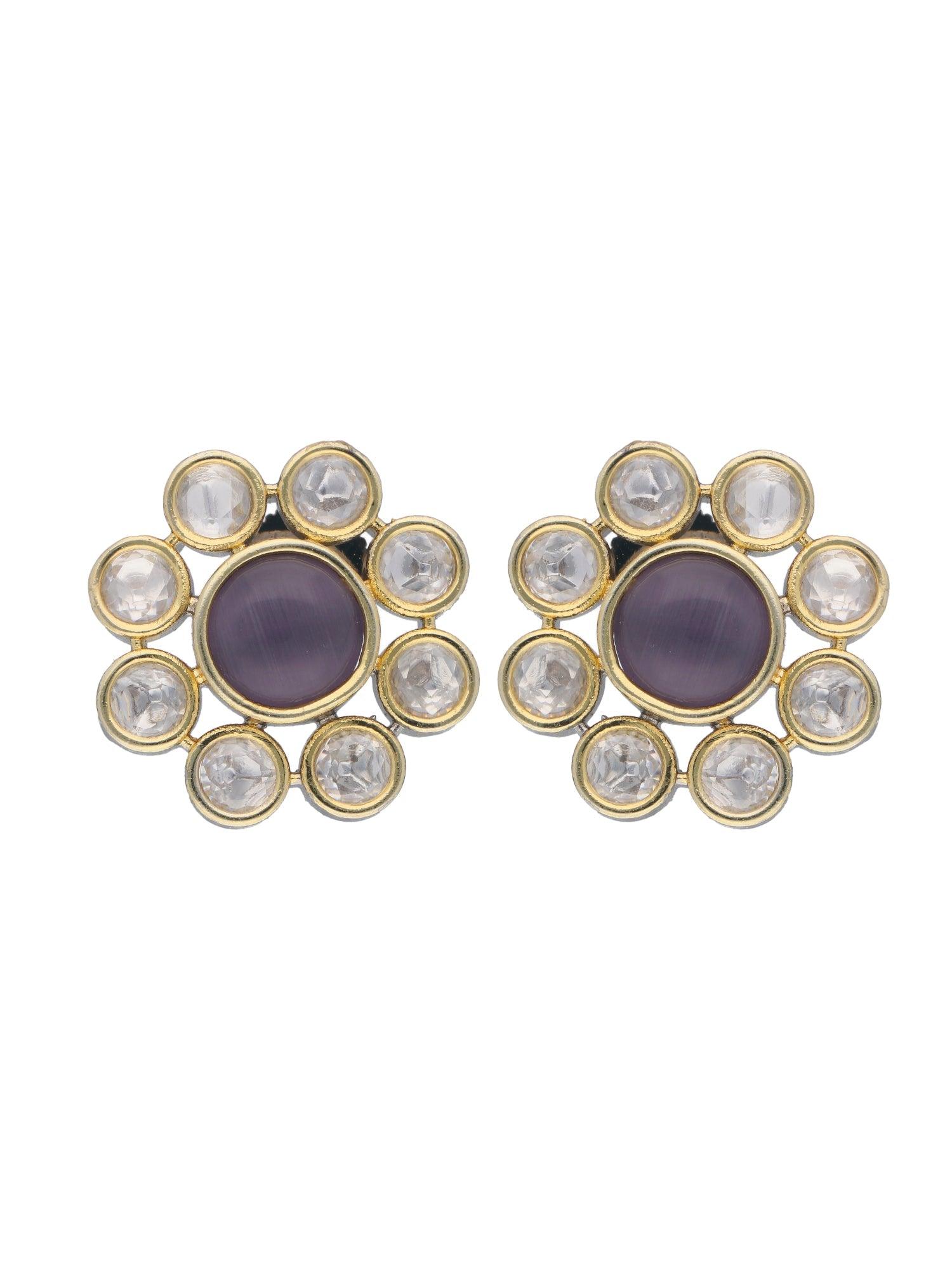 The Zoya Midnight Dew Kundan Stud Earrings 