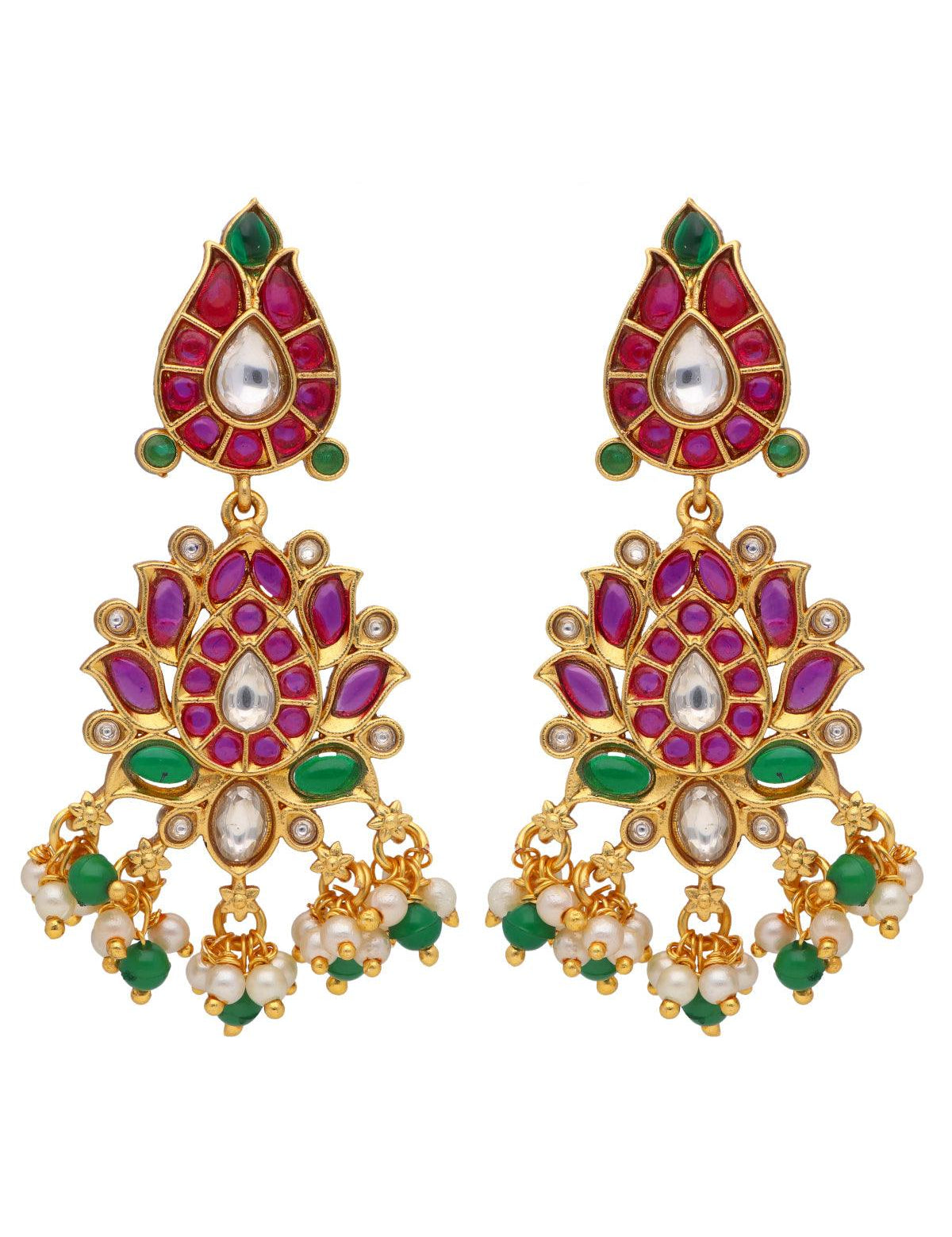 Red and Green Dangler Earrings
