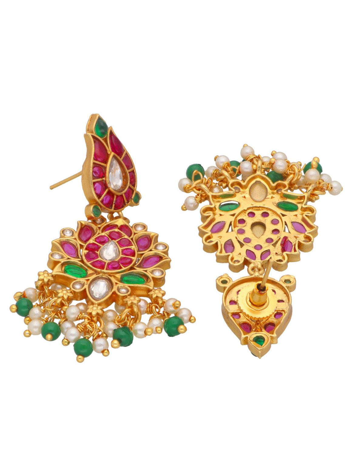 Red and Green Dangler Earrings
