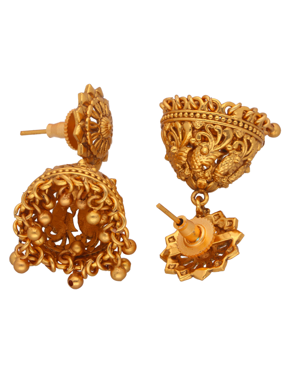 Love for Gold Mini Temple Jhumki Earrings 