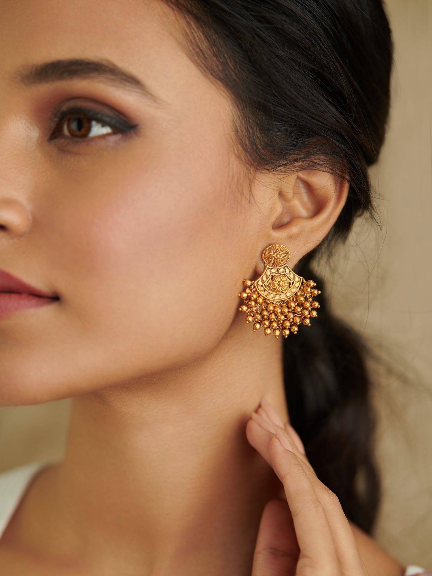 Golden Harmony Beads Earrings 
