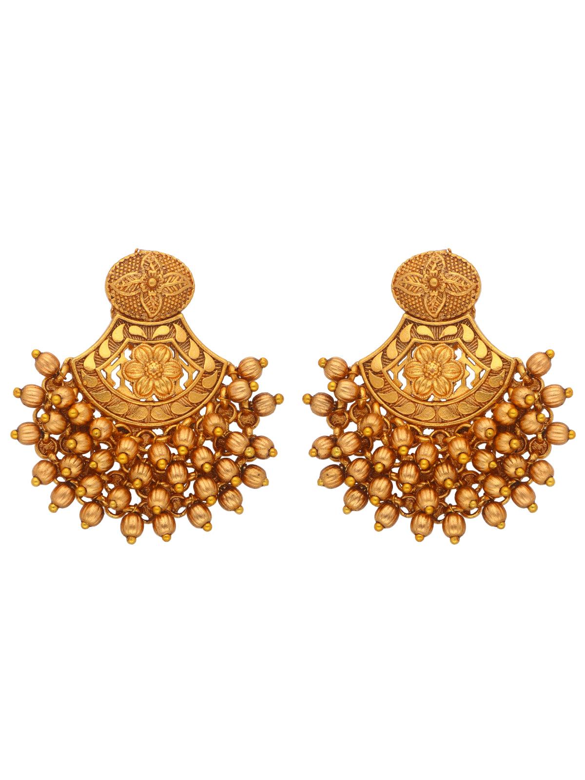 Golden Harmony Beads Earrings 