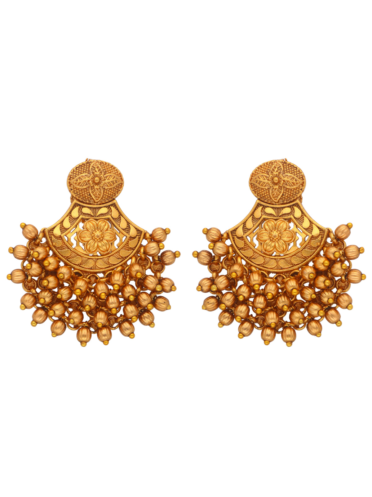 Golden Harmony Beads Earrings 