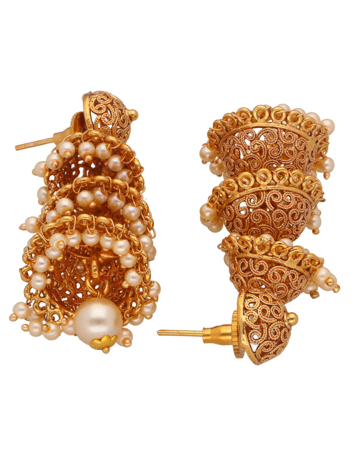 Temple Jhumki Earrings