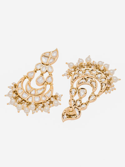 22K Gold Earrings for Women with Color Stones & Culture Pearls -  235-GER11021 in 12.700 Grams