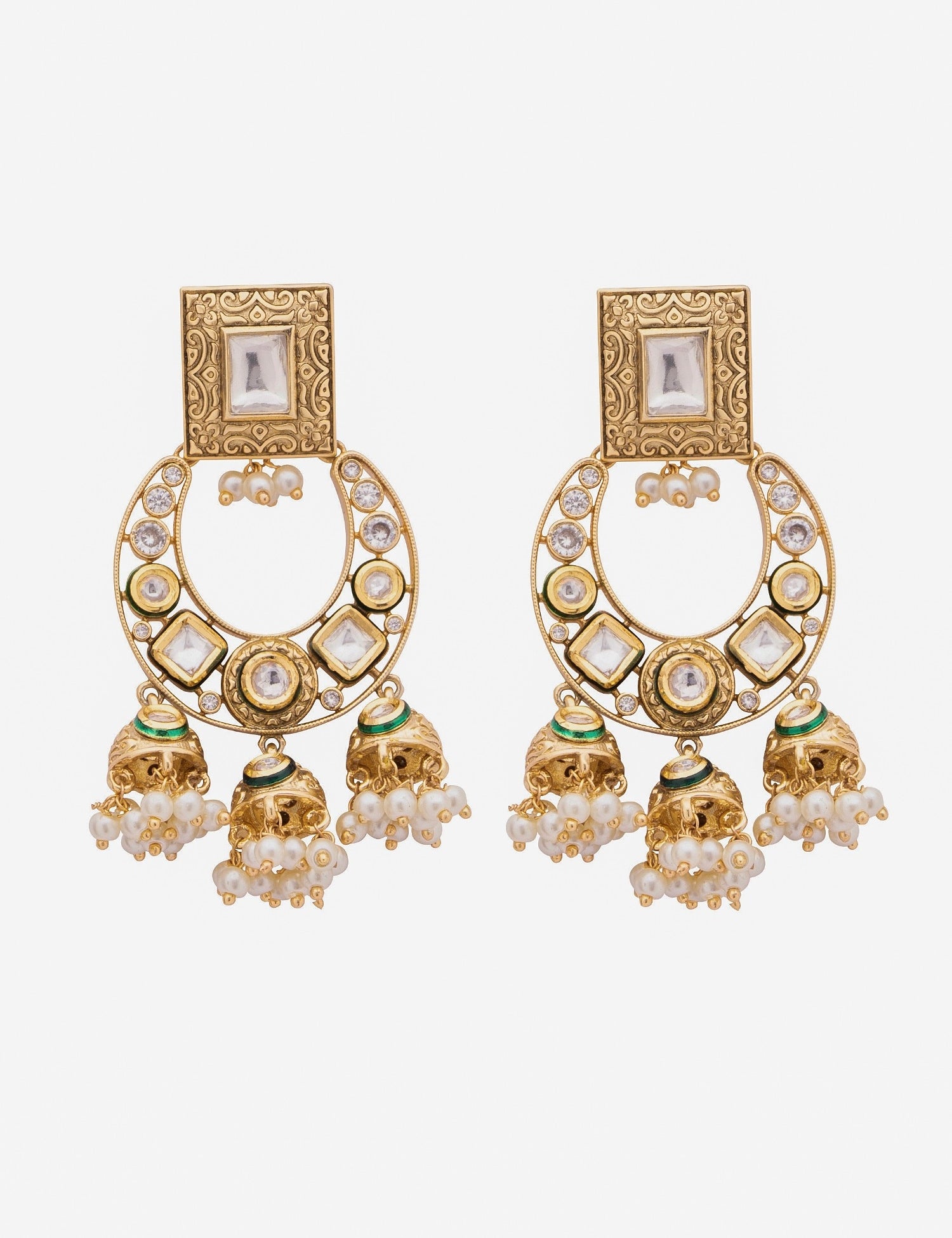 Kundan Jhumkas Earrings