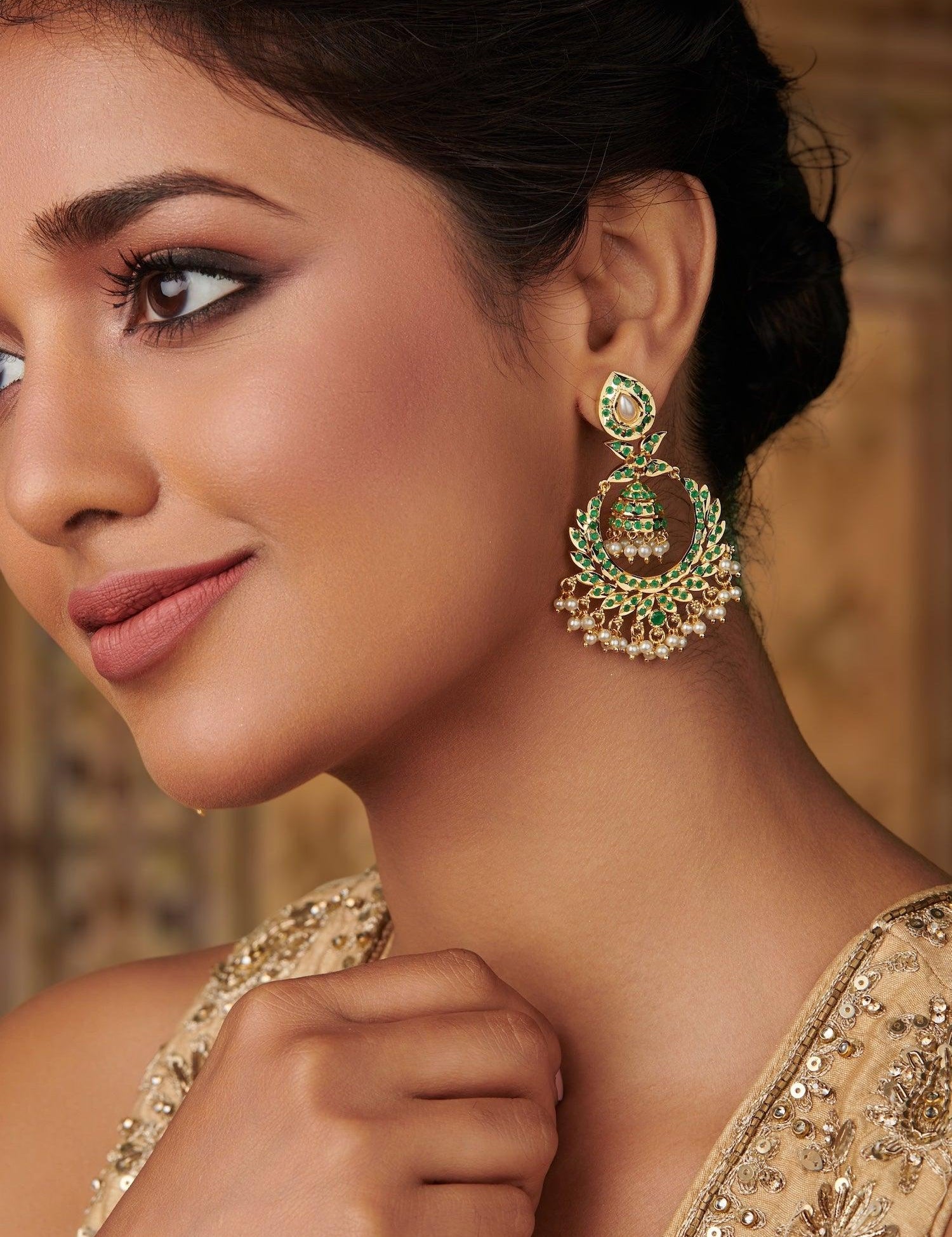 Kundan Chandbali Earrings