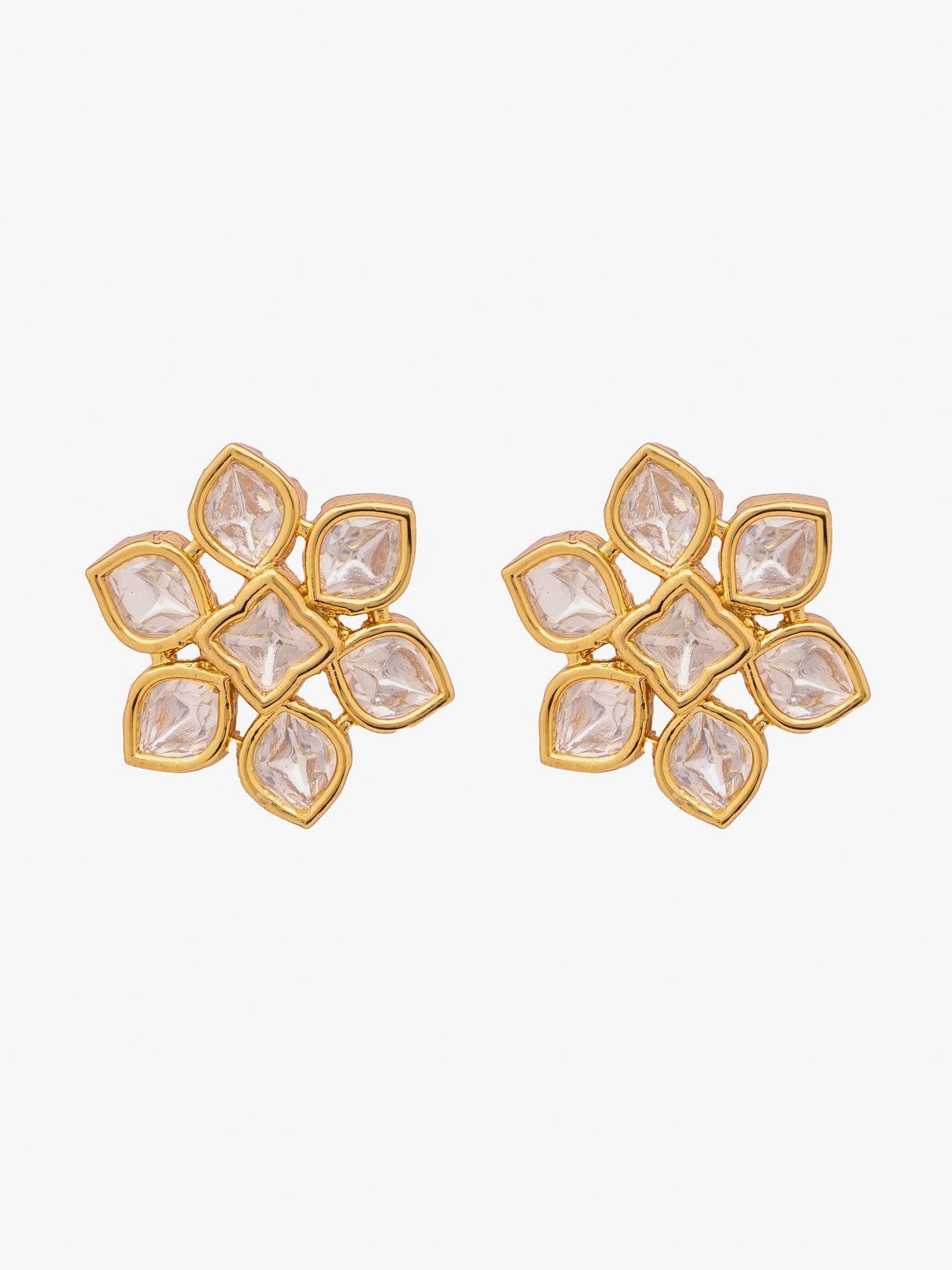 18 KT Gold Plated Floral Studs 