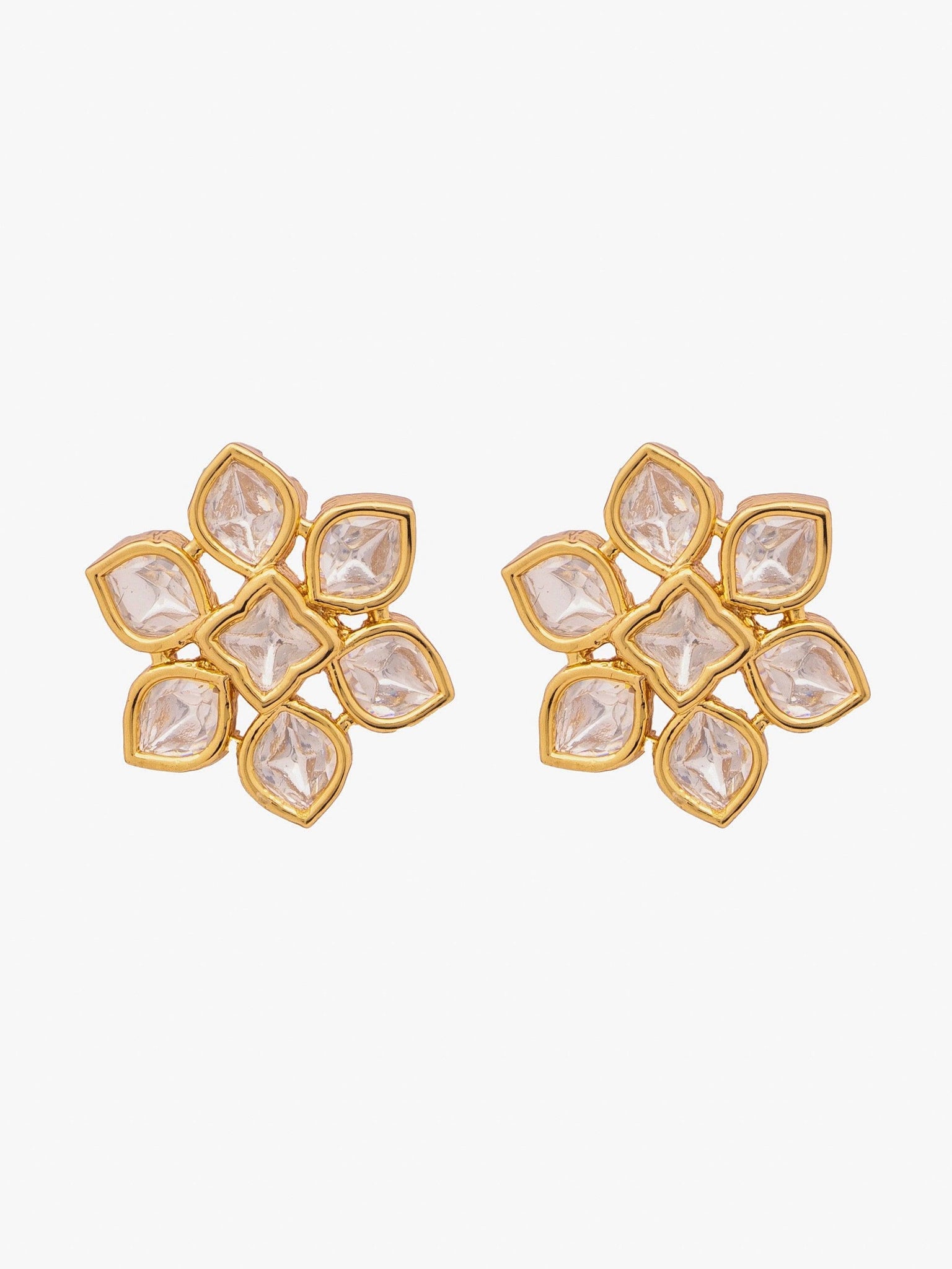 18 KT Gold Plated Floral Studs 