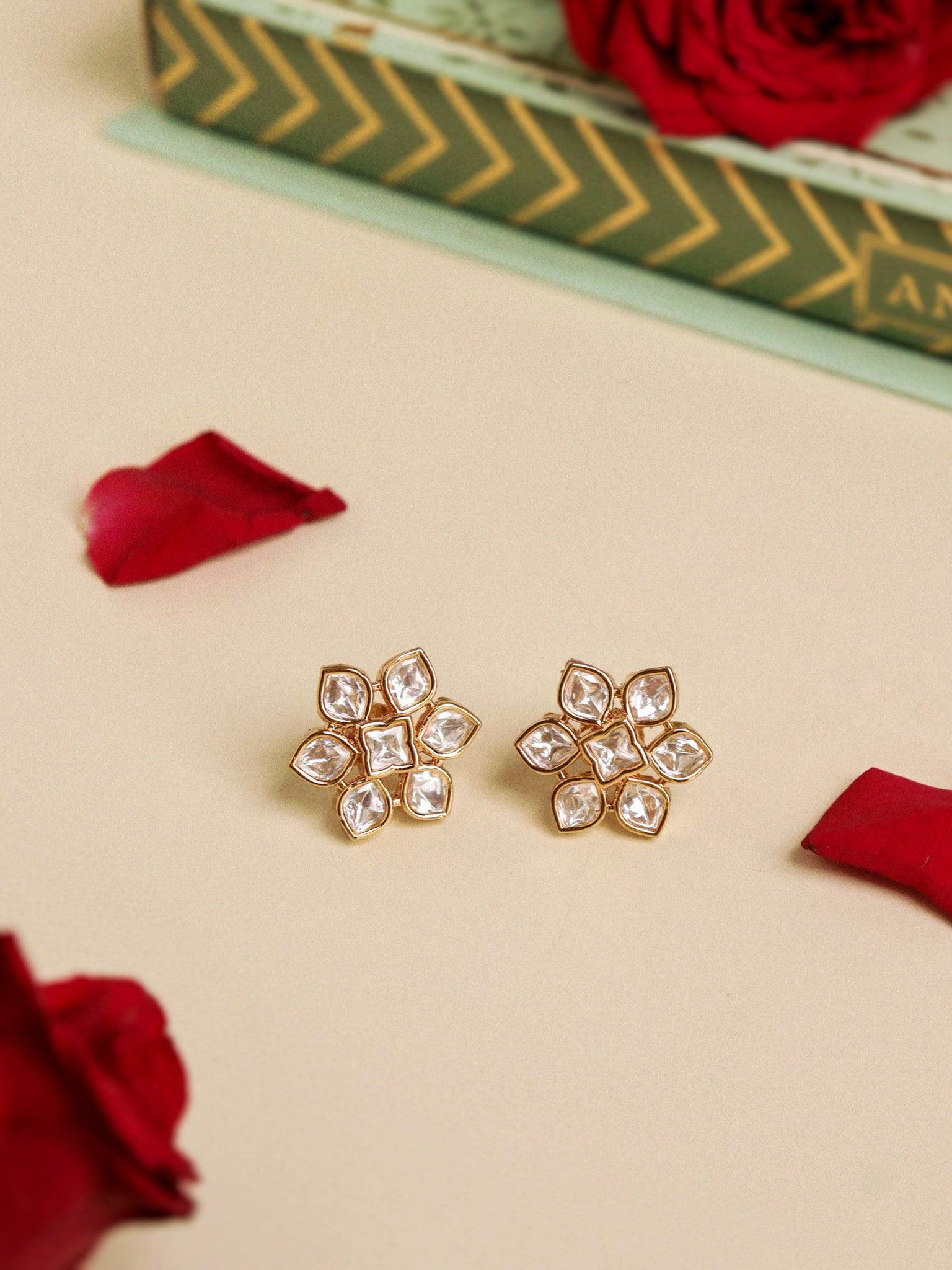 18 KT Gold Plated Floral Studs 