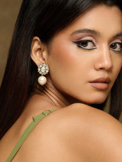 Meiraa Pearl Drop Kundan Earrings